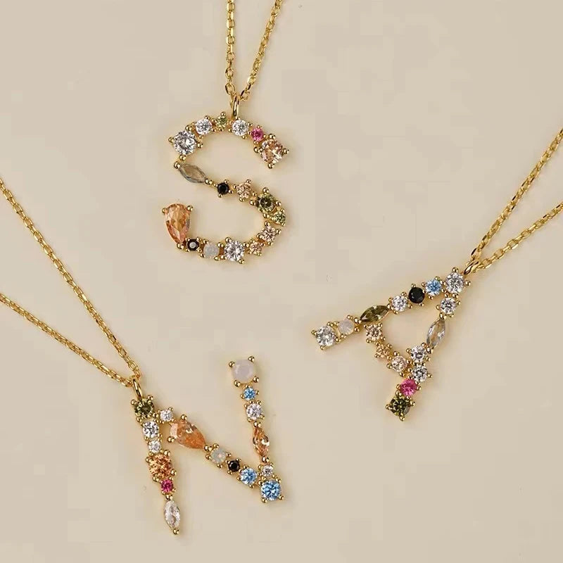 Alphabet Initial Silver Choker