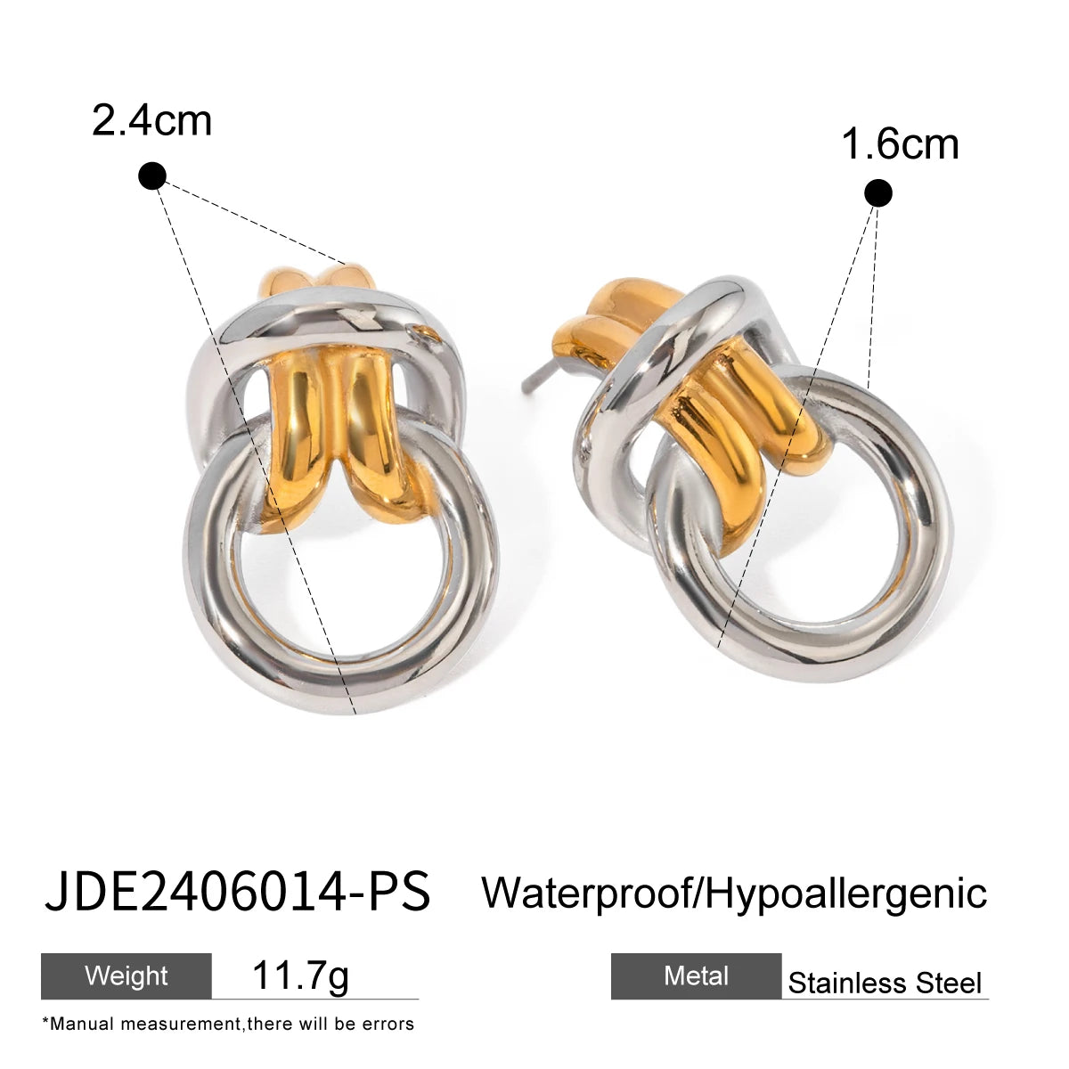 Gold & Silver Knot Earrings