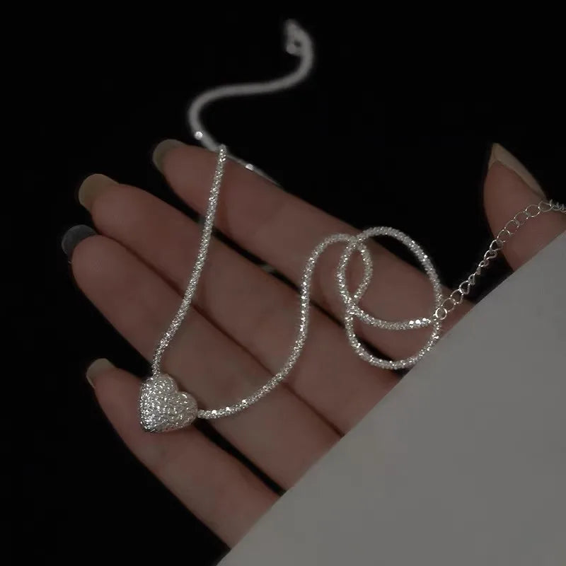 Sterling Heart Geometric Necklace