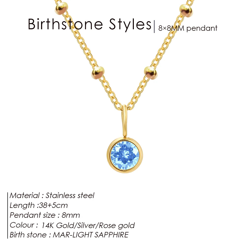 Birthstone Zirconia Necklace