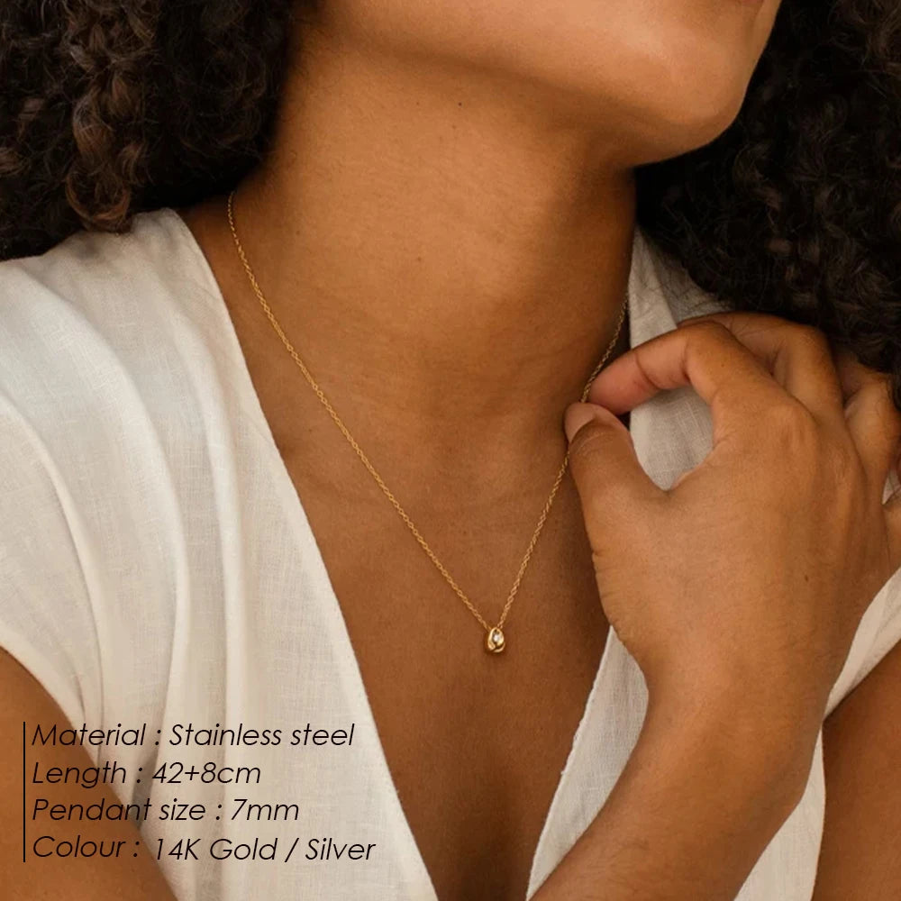 Gold Water Drop Necklace