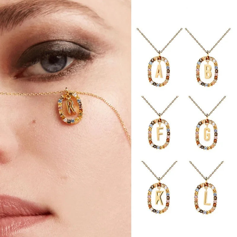 Colored Zircon Letter Choker