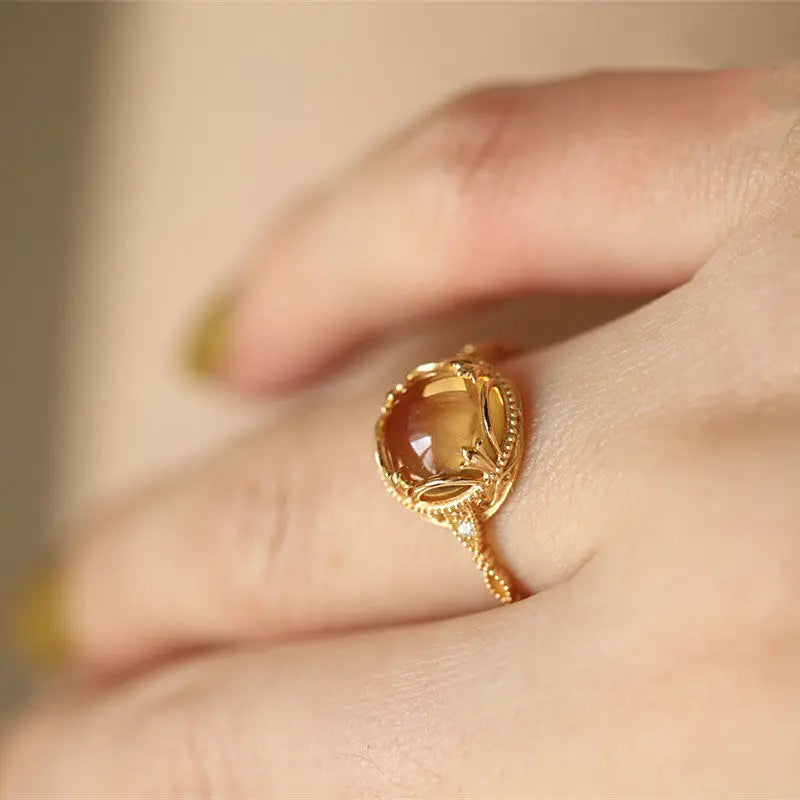 Opal Adjustable Silver Ring