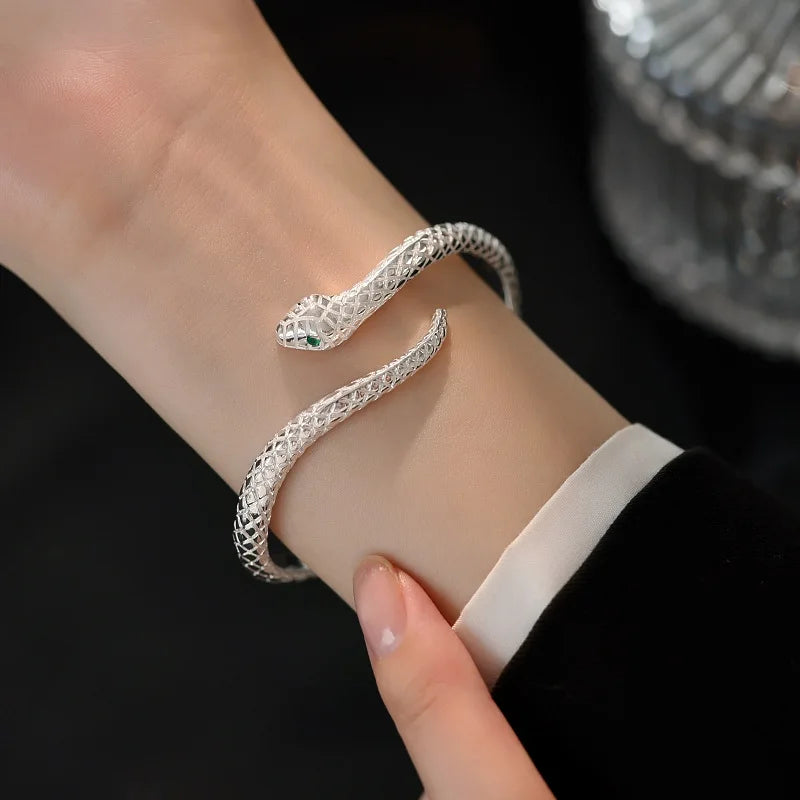 Snake Shape Silver Bracelet