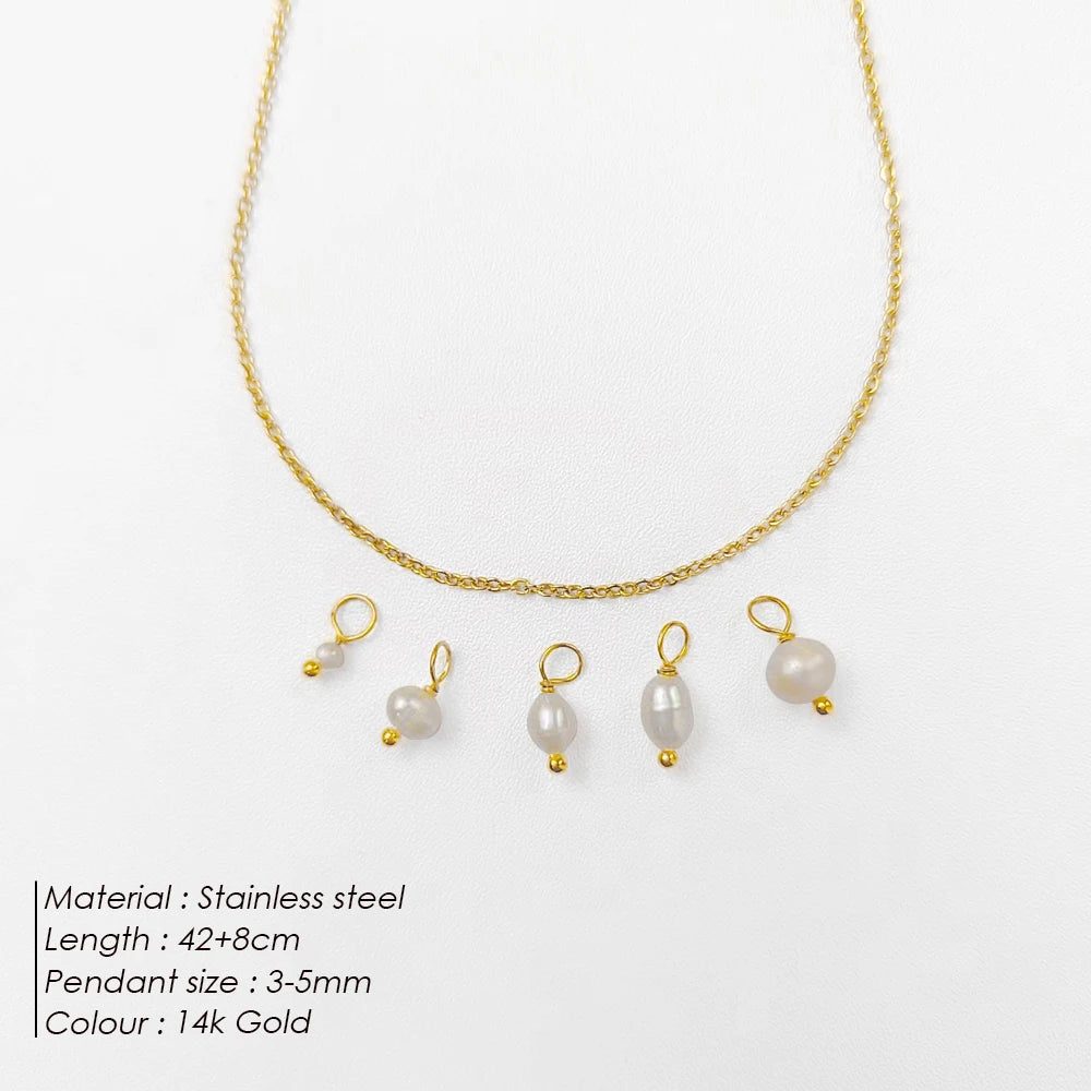 5PCS Freshwater Pearl Necklace Set