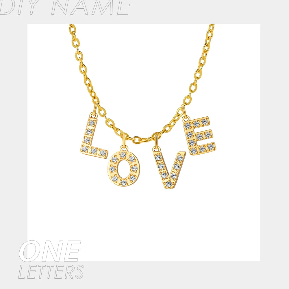 Personalized Zircon Name Necklace