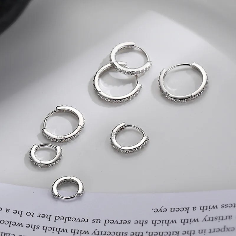 Zirconia Round Silver Earrings