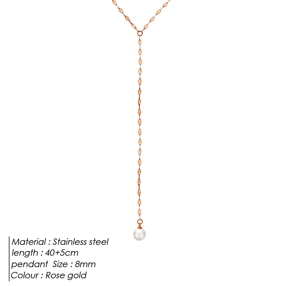 Pearl Y Clavicle Necklace