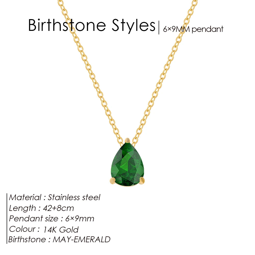 Crystal Teardrop Zirconia Necklace