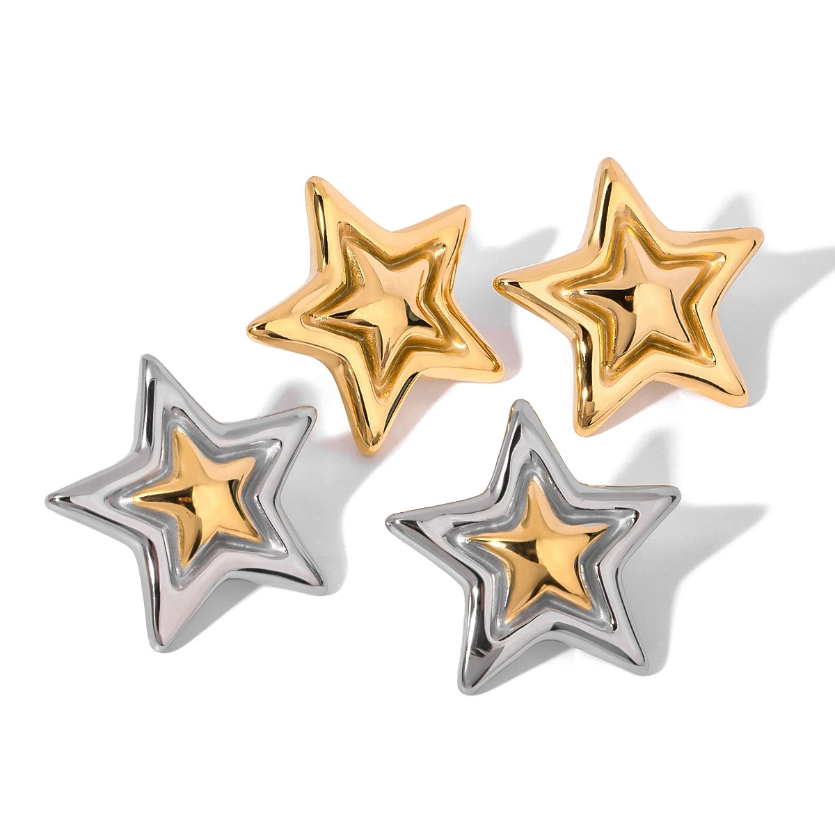 Color blocked Pentagram Earrings