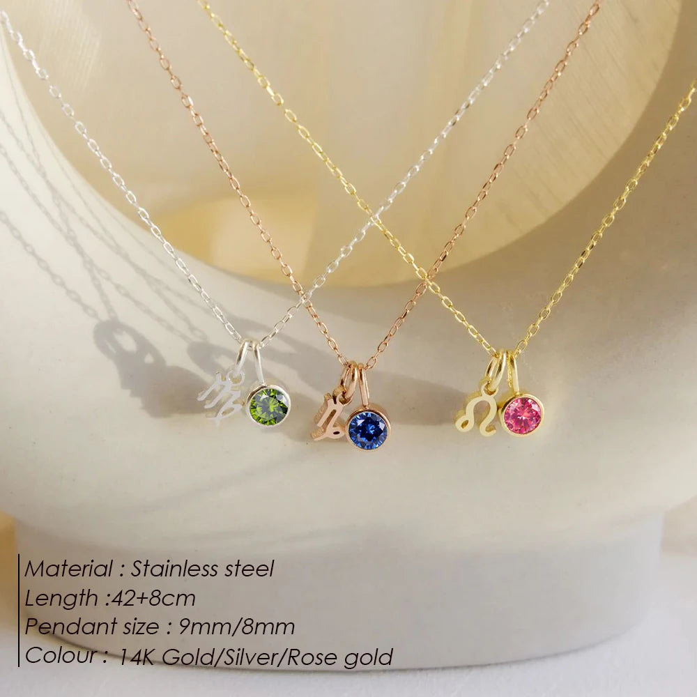 Birthstone Constellation Pendant Necklace