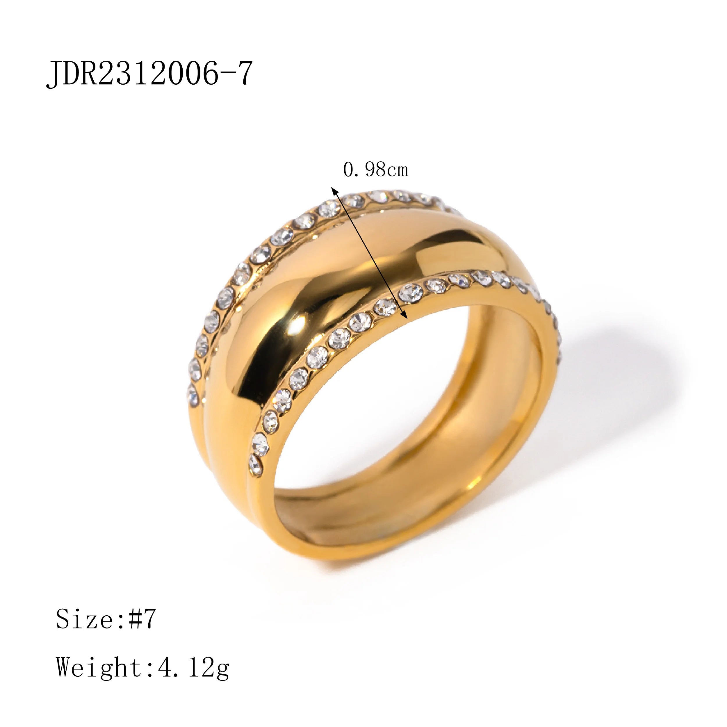 Rhinestone Inlaid Ring