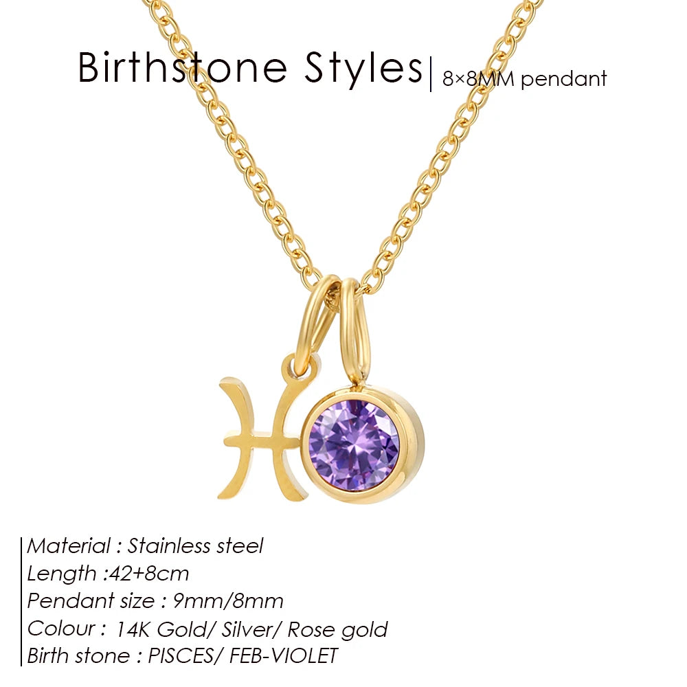 Birthstone Constellation Pendant Necklace