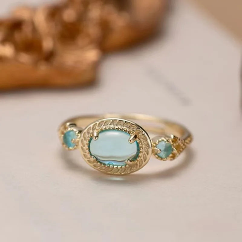 Golden Zircon Hollow Ring