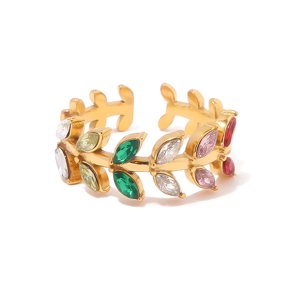 Gold Plated Leaf Ring
