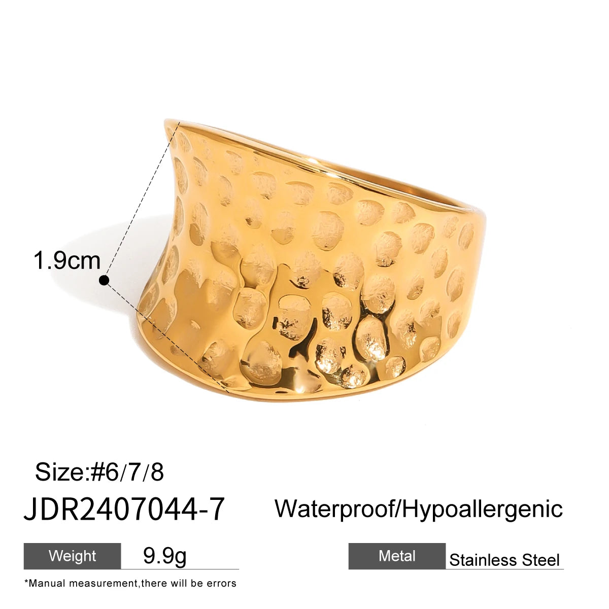 Gold Geometric Wide Ring