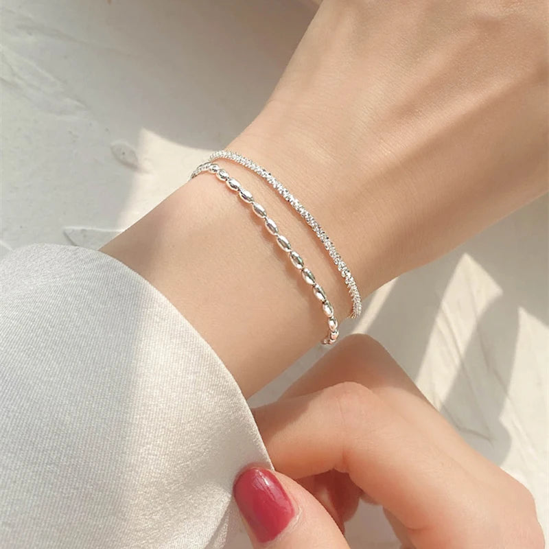 Double Layer Silver Bracelet