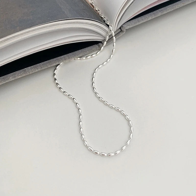 Geometric Bead Silver Choker