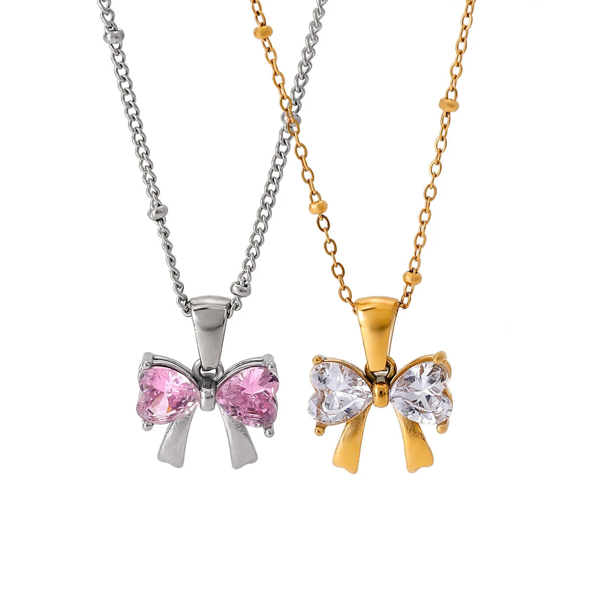 Cubic Zirconia Bow Necklace