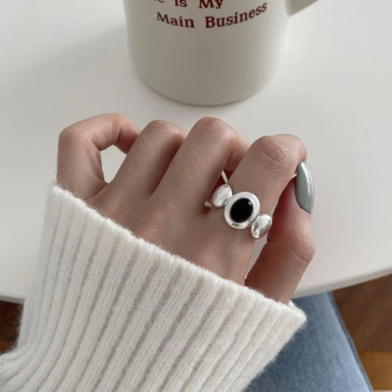 Silver Graffiti Punk Ring