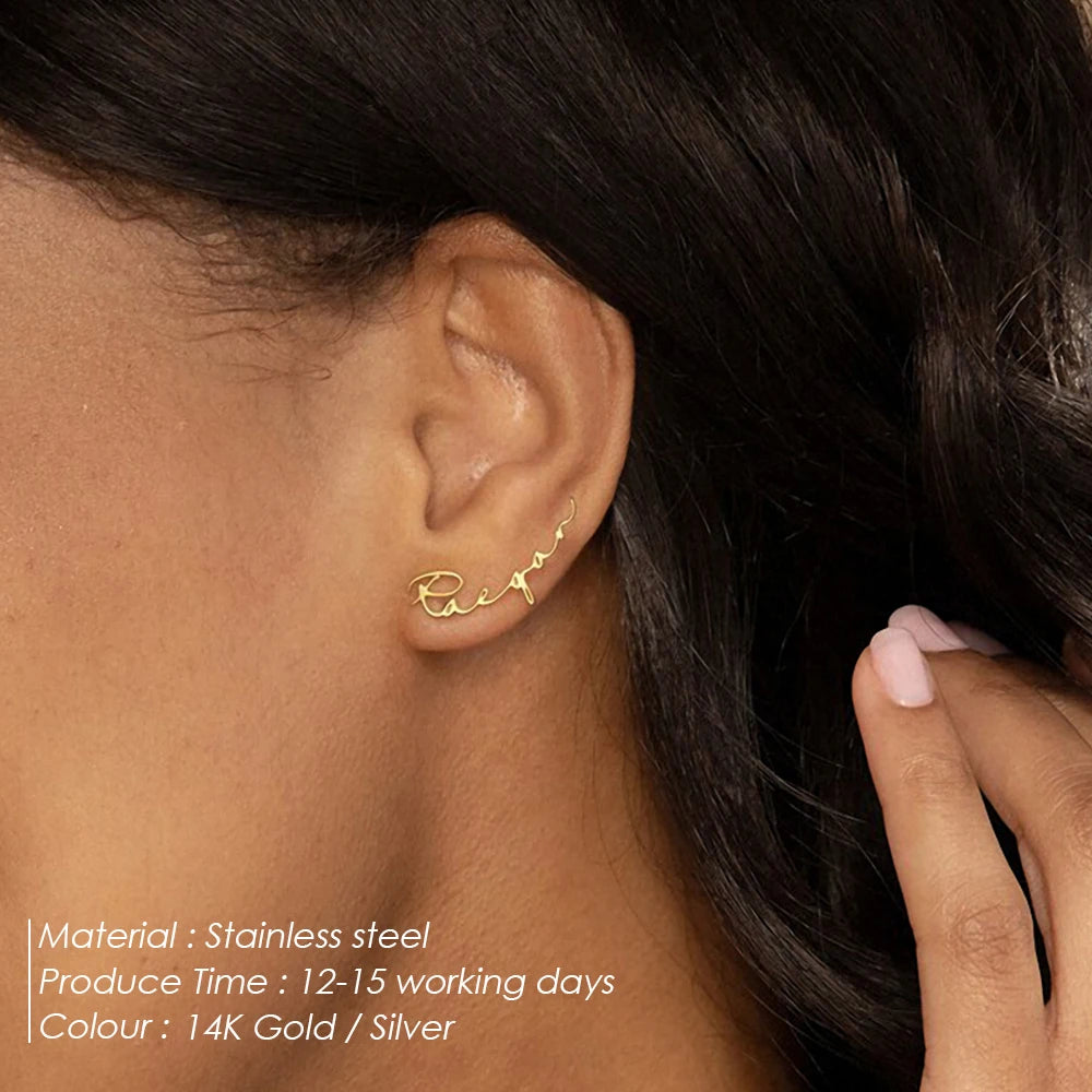 Personalized Gold Name Earrings