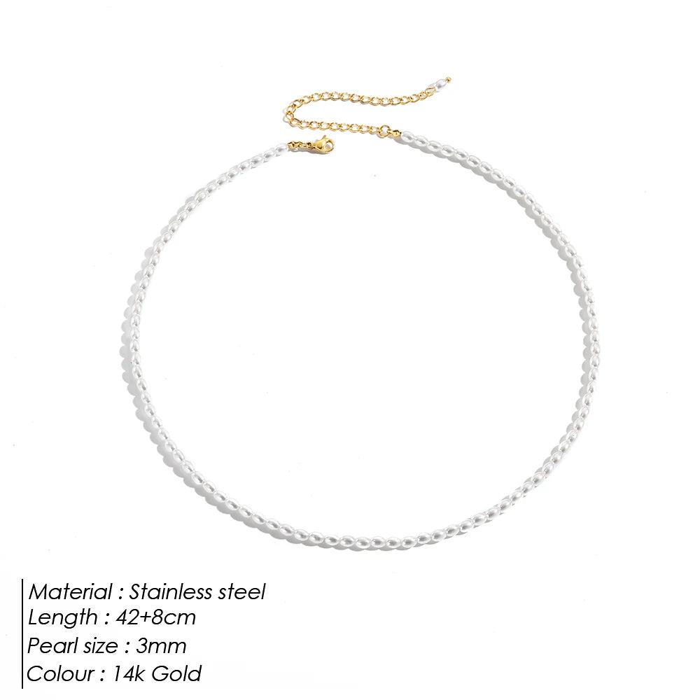 3mm Pearl Collarbone Necklace