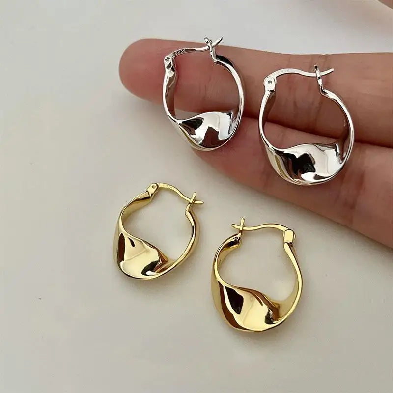 Unusual Shape Silver Earrings