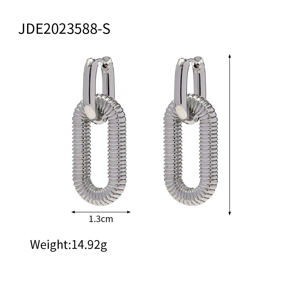 Exaggerated Chain Drop Earrings