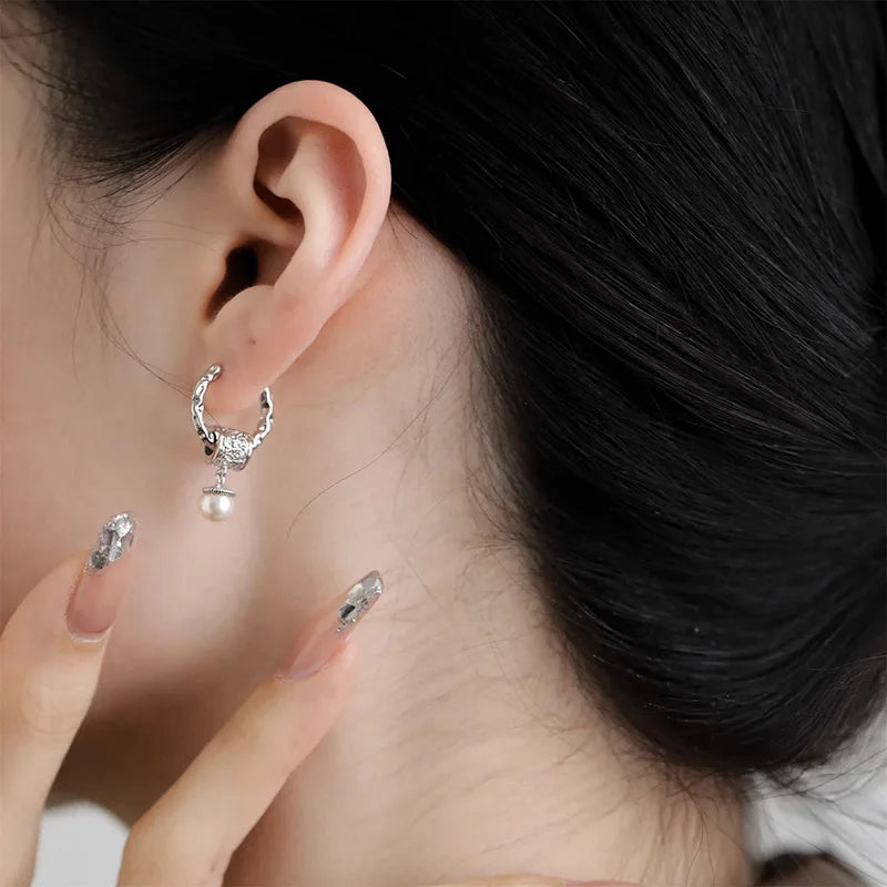 Liquid Lava Pearl Earrings