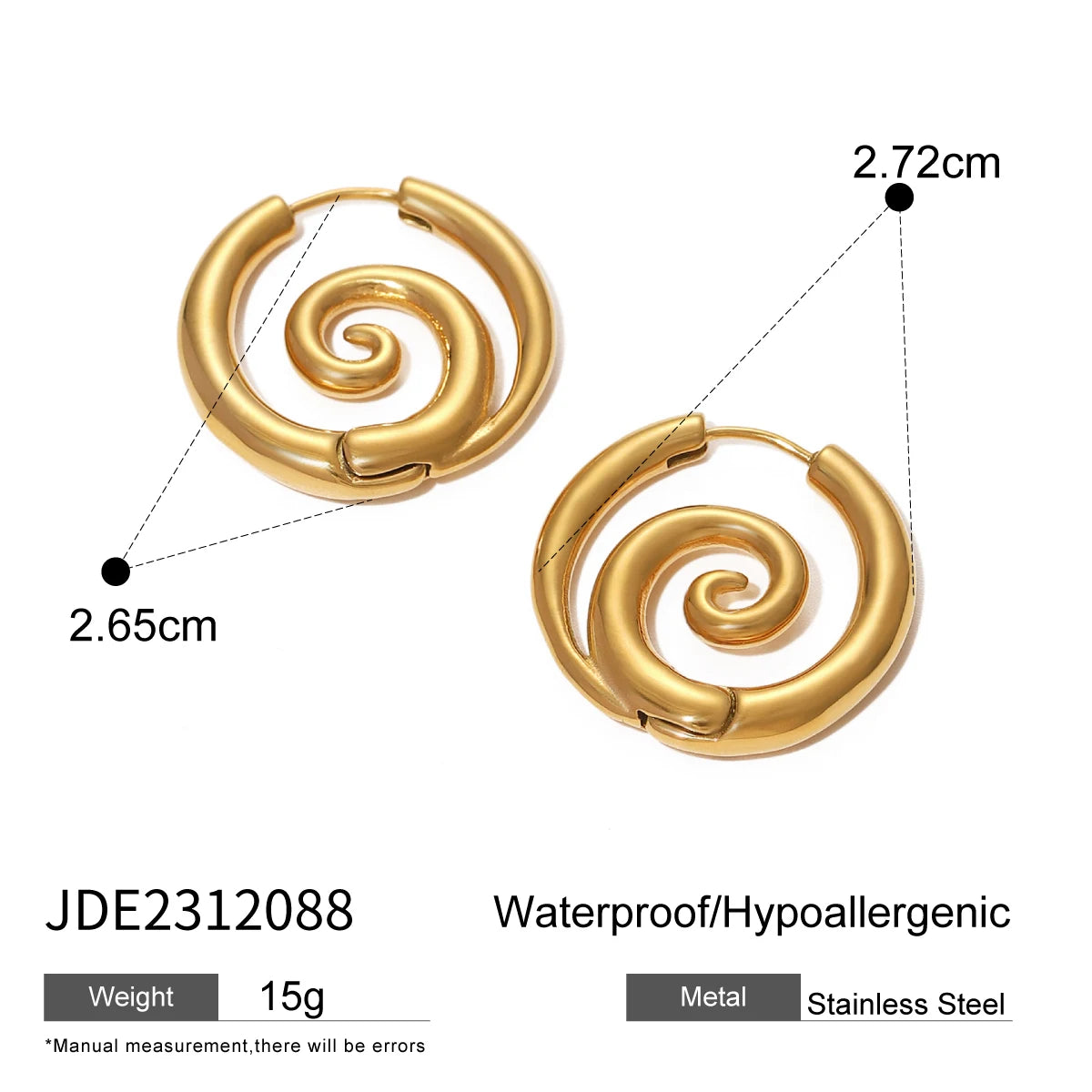 Spiral Gold Hoop Earrings