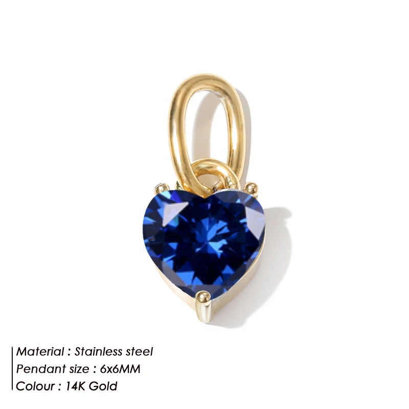 Heart Zircon Pendant Charm