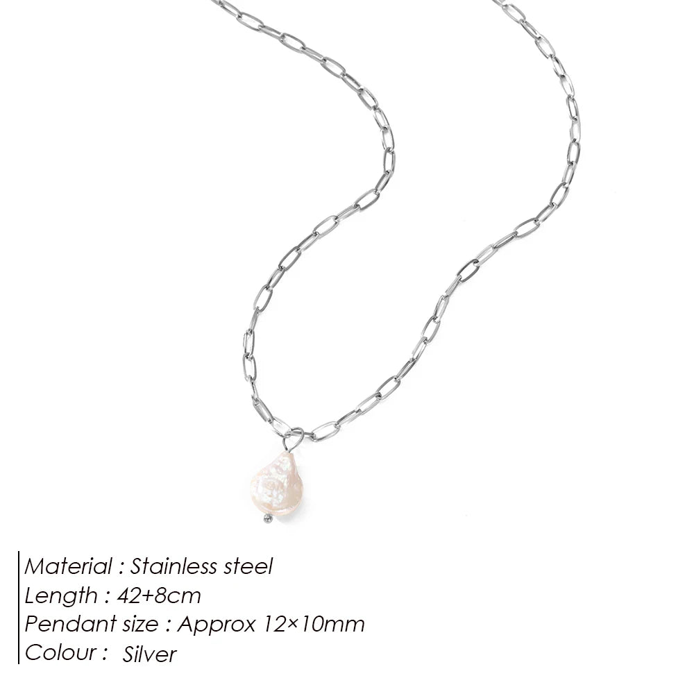 Gold Y-Shaped Pearl Necklace
