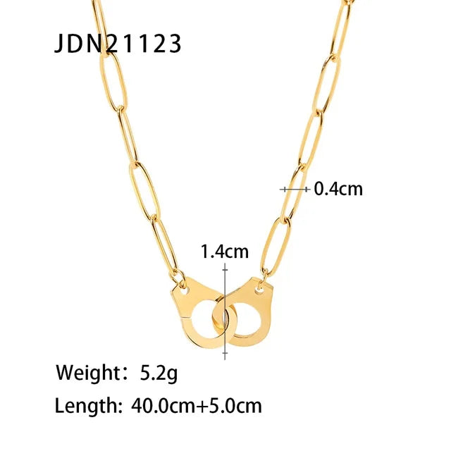 Hip Hop Handcuff Pendant Necklace