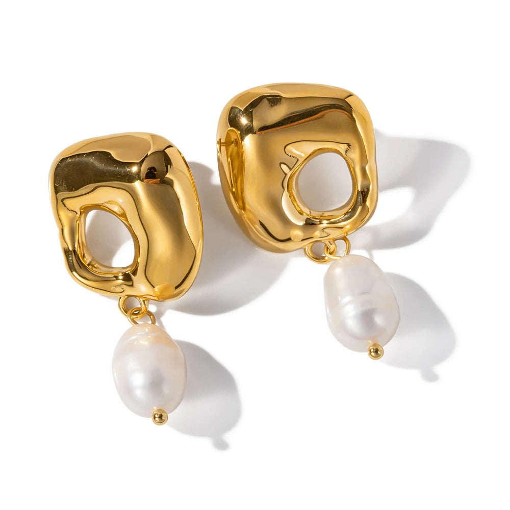 Pearl Drop Texture Earrings